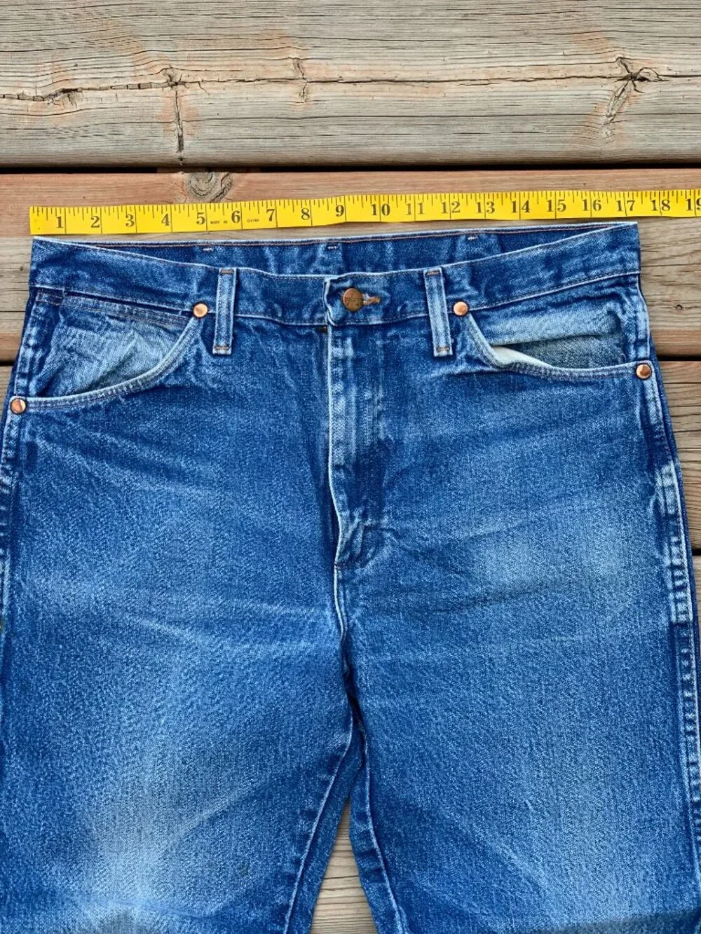Vtg Wrangler Jeans Mens 34x29 Cowboy Cut Bootcut Faded Distressed Western Denim